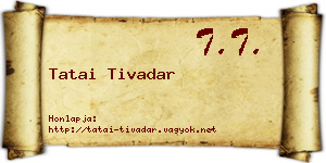 Tatai Tivadar névjegykártya